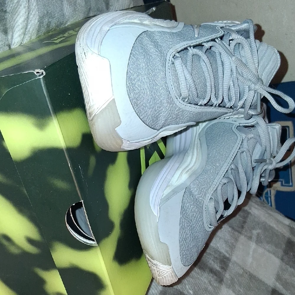 Nike Men's White & Gray Basketball Sneakers, No Stains No Wrips